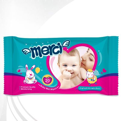 Merci Wet Wipe 20 sheet 24 pack in carton 4 packs